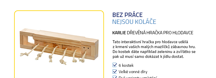 Karlie interaktivní dřevěná hračka pro hlodavce