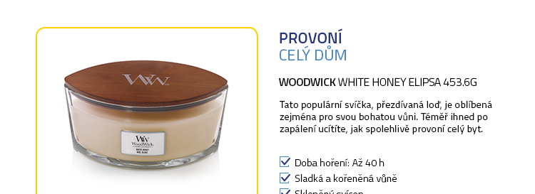 WoodWick White Honey Elipsa 453.6g