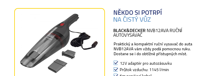 Black&Decker NVB12AVA ruční autovysavač 12V