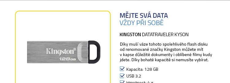 Kingston DataTraveler Kyson 128GB černá