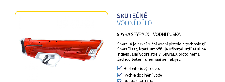 SPYRA SpyraLX - vodní puška - červená