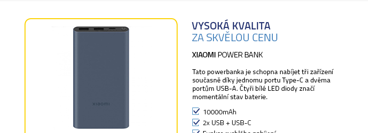 Xiaomi Power Bank 10000mAh černá