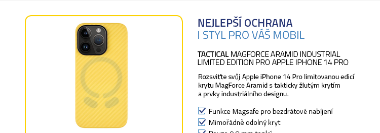 Tactical MagForce Aramid Industrial Limited Edition pro Apple iPhone 13 mini žlutá