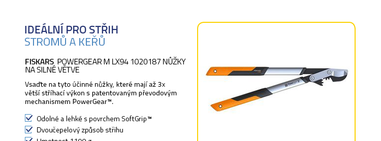 Fiskars PowerGear M LX94 1020187 Nůžky na silné větve