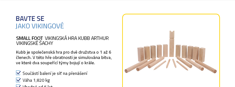 Small Foot Vikingská hra Kubb Arthur vikingské šachy