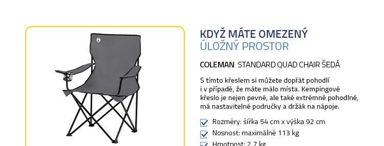 Coleman Standard Quad Chair šedá