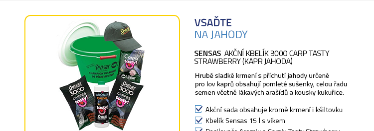 Sensas Akční kbelík 3000 Carp Tasty Strawberry (kapr jahoda)