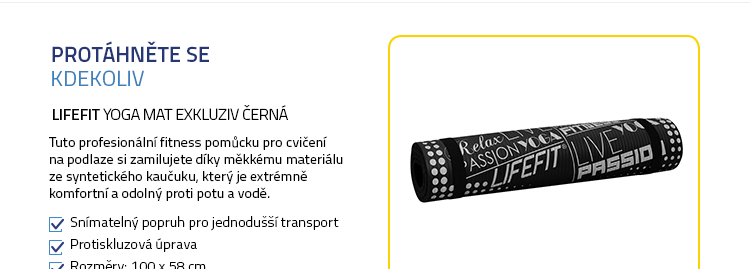 Lifefit YOGA MAT Exkluziv černá