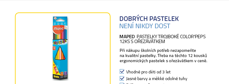 MAPED Pastelky trojboké Color'Peps 12ks s ořezávátkem