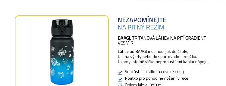 BAAGL Tritanová láhev na pití Gradient Vesmír