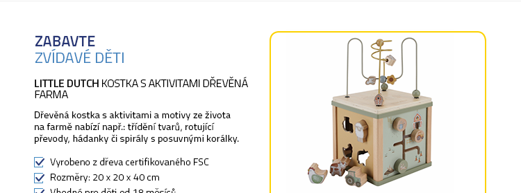 Little Dutch Kostka s aktivitami dřevěná Farma