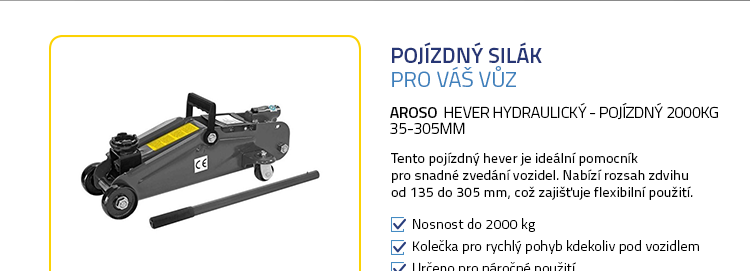 Aroso Hever hydraulický - pojízdný 2000kg 135-305mm