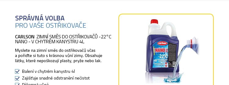 Carlson Zimní směs do ostřikovačů -22°C Nano - v chytrém kanystru 4l