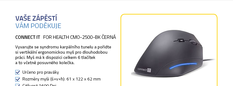 CONNECT IT FOR HEALTH CMO-2500-BK černá