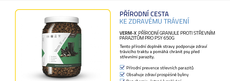 Verm-X Přírodní granule proti střevním parazitům pro psy 650g