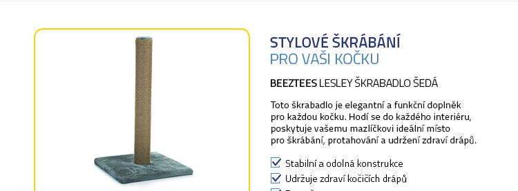 Beeztees Lesley Škrabadlo šedá