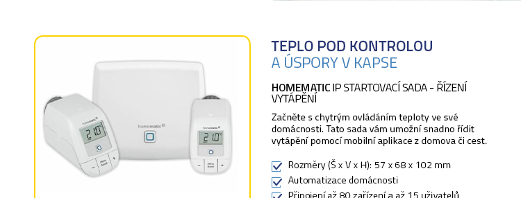 Homematic IP Startovací sada - řízení vytápění