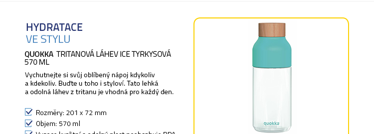 Quokka Tritanová láhev Ice tyrkysová 570 ml