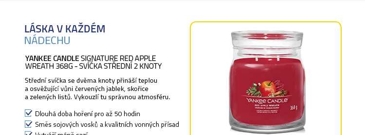 Yankee Candle Signature Red Apple Wreath 368g - svíčka střední 2 knoty