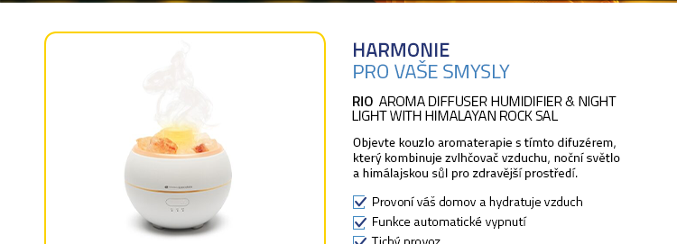 RIO Aroma diffuser Humidifier & Night Light with Himalayan Rock Sal