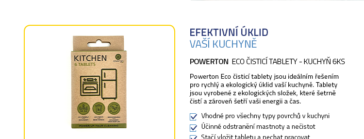 Powerton Eco čisticí tablety - kuchyň 6ks