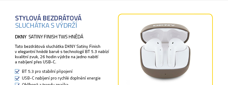 DKNY Satiny Finish TWS hnědá