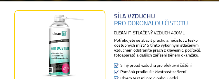 CLEAN IT Stlačený vzduch 400ml