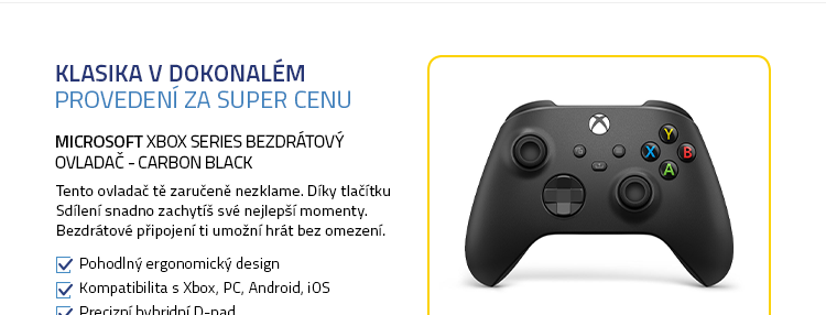 Xbox Series Bezdrátový ovladač - Carbon Black