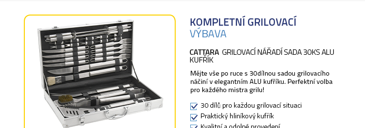 Cattara Grilovací nářadí sada 30ks ALU kufřík