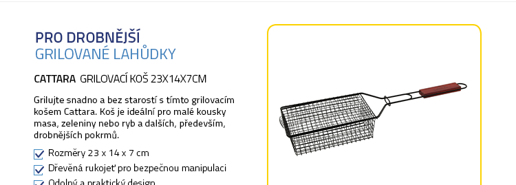 Cattara Grilovací koš 23x14x7cm