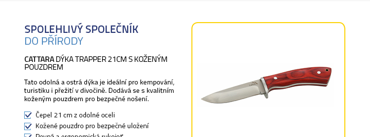 Cattara Dýka TRAPPER 21cm s koženým pouzdrem