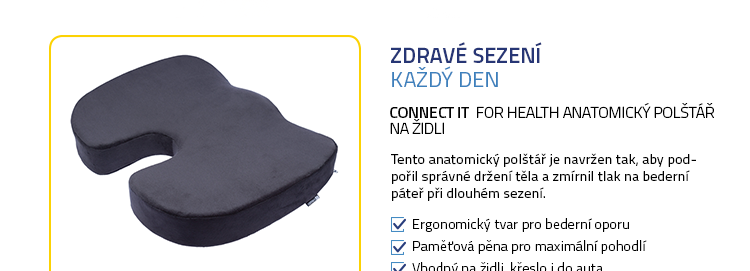 CONNECT IT FOR HEALTH Anatomický polštář na židli