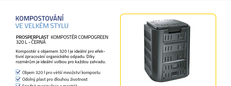 PROSPERPLAST Kompostér COMPOGREEN 320 l - černá