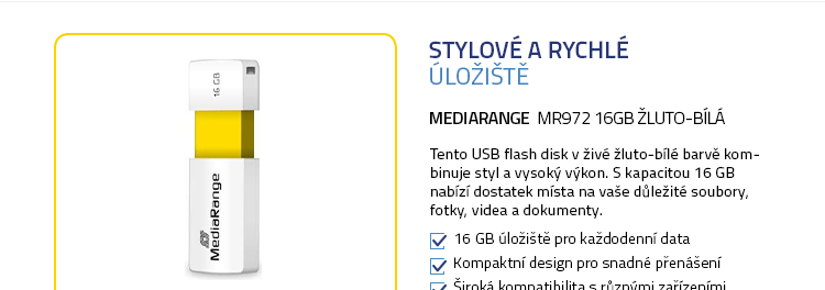 MediaRange MR972 16GB žluto-bílá