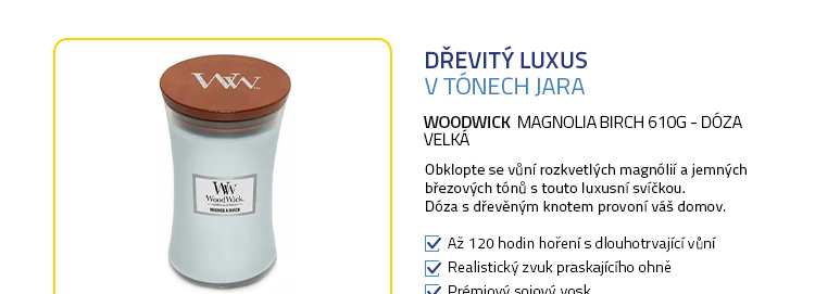 WoodWick Magnolia Birch 610g - dóza velká