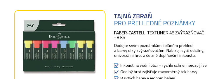 FABER-CASTELL Textliner 48 Zvýrazňovač - 8 ks