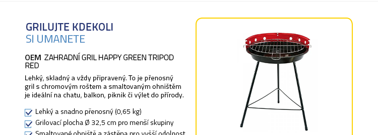 zahradní gril HAPPY GREEN Tripod red