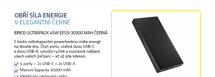 Epico UltraPack 45W EP29 30000 mAh černá