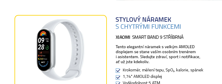Xiaomi Smart Band 9 stříbrná