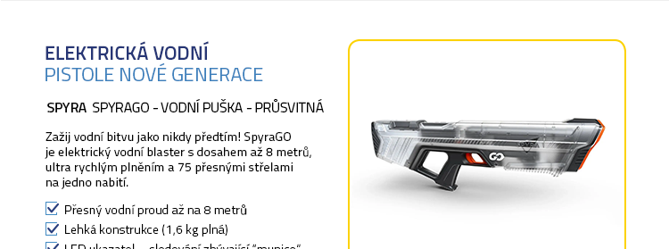 SPYRA SpyraGO - vodní puška - průsvitná