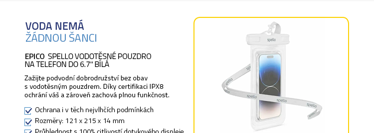 Epico Spello Vodotěsné pouzdro na telefon do 6.7" bílá