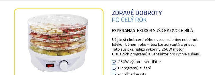 Esperanza EKD003 sušička ovoce bílá