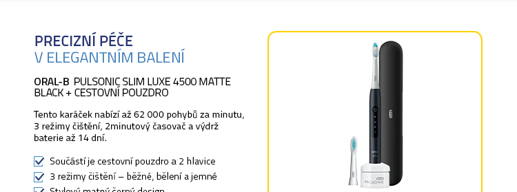 Oral-B Pulsonic Slim Luxe 4500 Matte Black + cestovní pouzdro