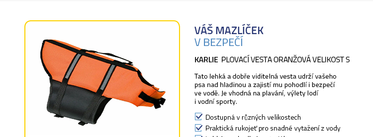 Karlie Plovací vesta oranžová velikost S