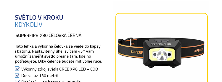 Superfire X30 čelovka černá