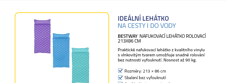 Bestway Nafukovací lehátko rolovací 213x86 cm