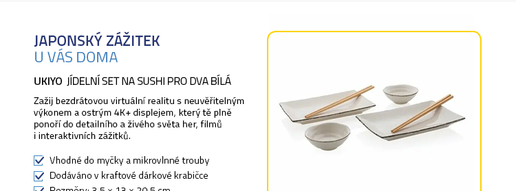 Ukiyo Jídelní set na sushi pro dva bílá
