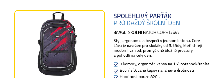 BAAGL Školní batoh Core Láva