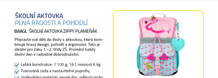BAAGL Školní aktovka Zippy Plameňák