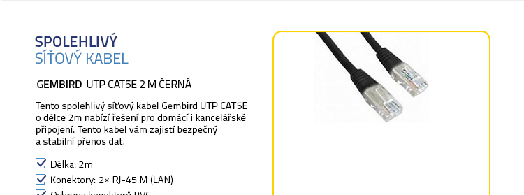 Gembird UTP CAT5E 2 m černá